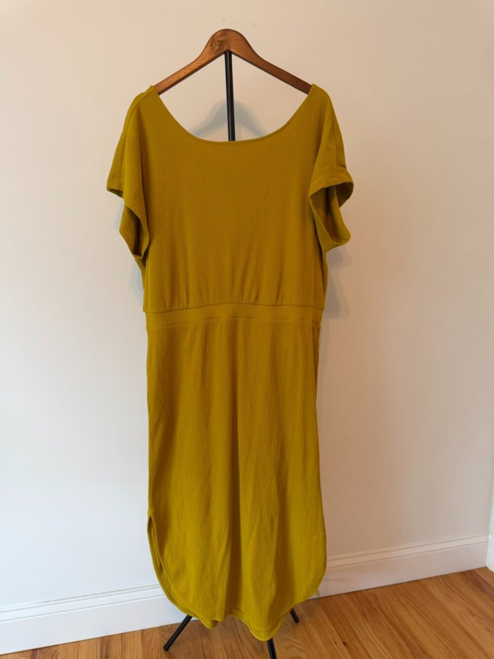 NWT DAILY PRACTICE BY ANTHROPOLOGIE DOLMAN SLEEVE RIBBED MIDI DRESS (SIZE 1X)